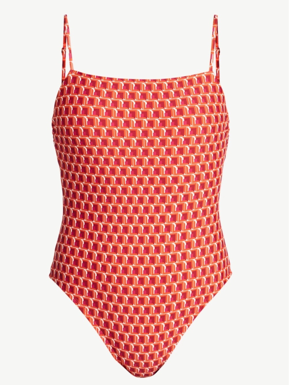 Time and Tru Women's Square Neck One-Piece Swimsuit Size L